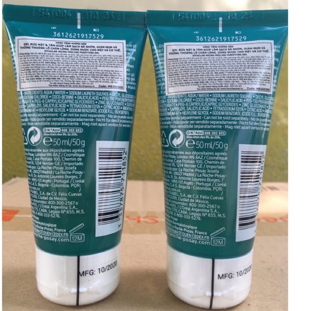 Sữa rửa mặt Laroche posay cho da dầu mụn  xanh lá