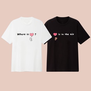 Áo Thun Cặp đôi nam nữ hình Gấu Brown và Thỏ Cony Line Friends Love