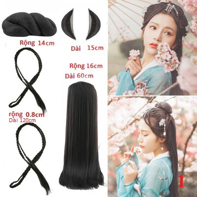 Tóc giả nữ cổ trang - Bộ tóc giả cổ trang