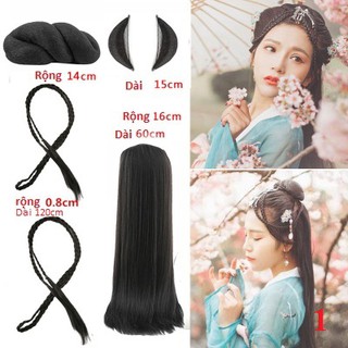 Tóc giả nữ cổ trang - Bộ tóc giả cổ trang