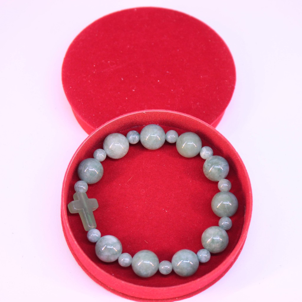 Chuỗi mân côi vòng tay kiểu 10 hạt, 100% đá  tự nhiên kích thước hạt 12li