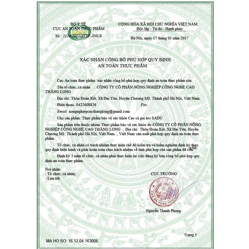 100g Cao Cà Gai Leo Sadu (Cao dẻo) -  Bảo vệ lá gan gia đình bạn (Sadu)
