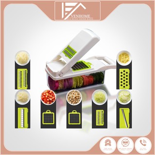 Bộ dụng cụ nạo rau củ quả đa năng có nắp,hộp tích hợp dao cắt thái gọt nạo bào sợi rau củ quả kiểu hạt lựu đa năng tiện