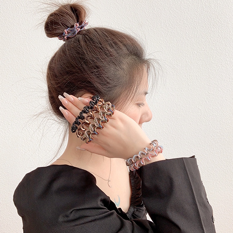 Haimeikang Bộ 3 Dây Buộc Tóc Ba Màu Thời Trang Hàn Quốc