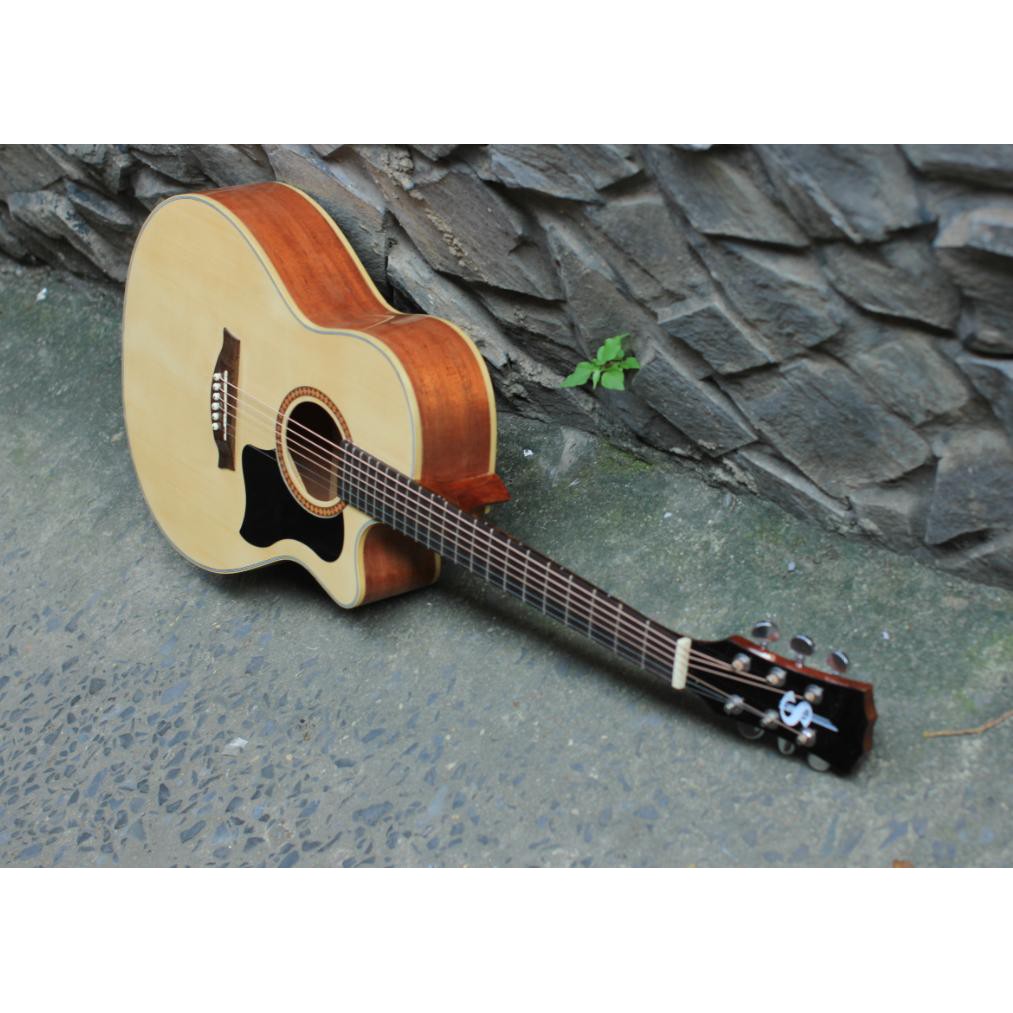 Đàn guitar acoustic giá rẻ, full gỗ thịt, có ty, khóa đúc mã ES140 màu sáng chính hãng S Việt