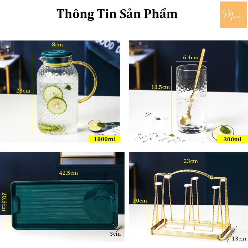 Bộ bình nước thủy tinh - 1.8L