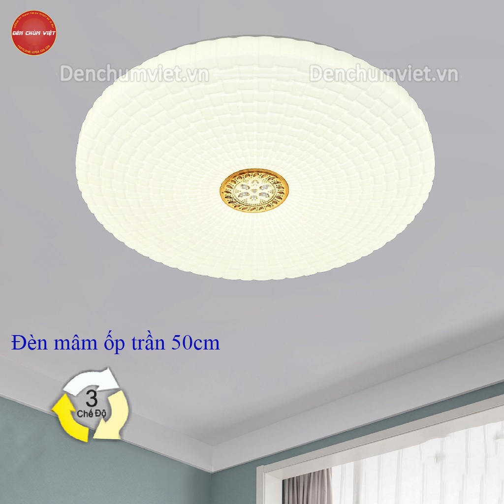 Đèn ốp trần led 50cm siêu công suất 72w , đèn ốp trần phòng khách, phòng ngủ, phòng thờ....