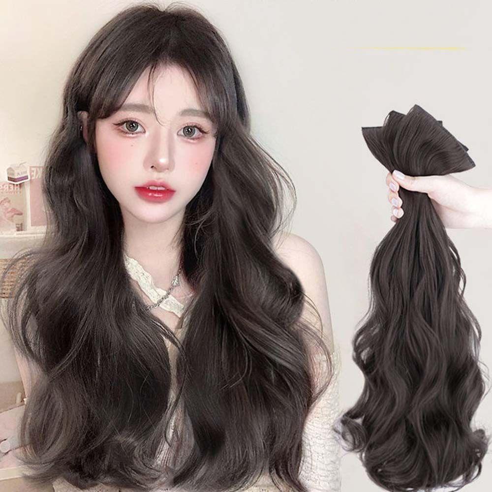 ANEMONE Tóc Giả Đuôi Ngựa Dài Xoăn Tàng Hình Thời Trang Cho Nữ