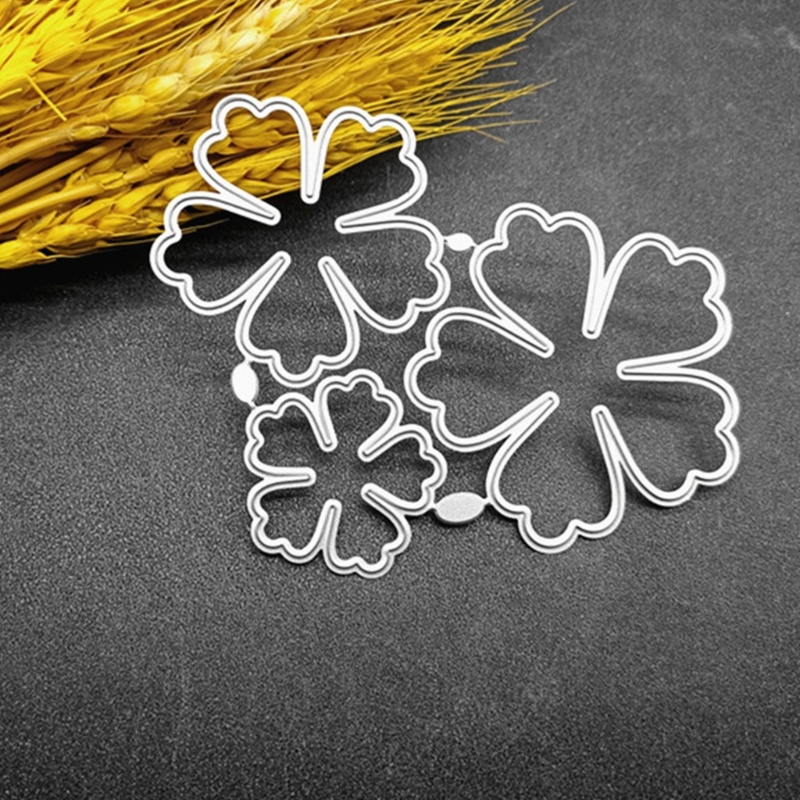Khuôn Cắt Giấy 5 Trong 1 Tạo Hình Bông Hoa Bằng Thép Carbon Trang Trí Sổ Tay DIY
