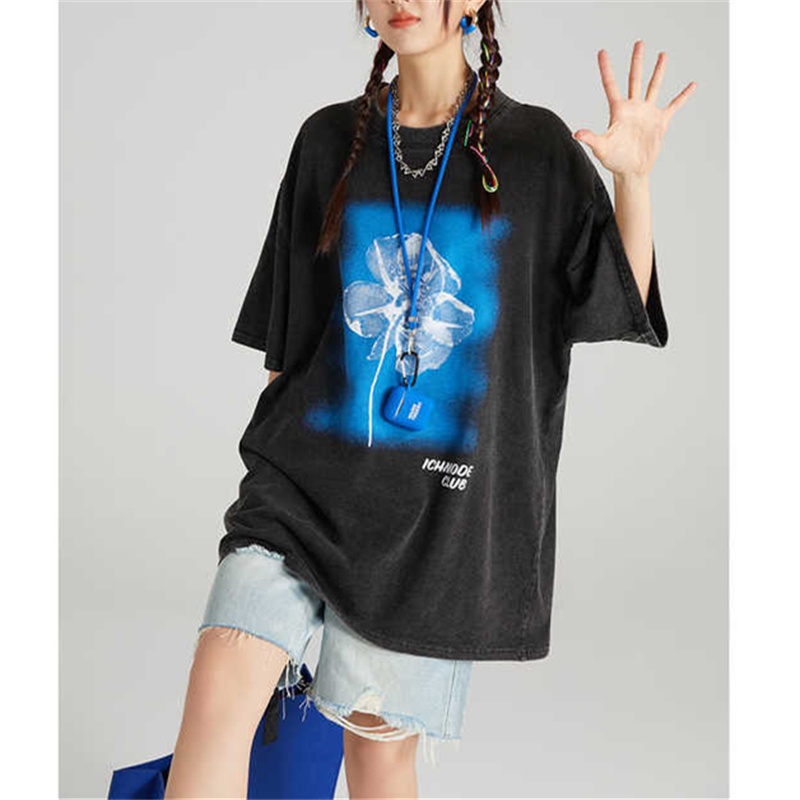 NRVP Áo Thun Cổ Tròn Oversize Thời Trang Hàn Quốc 2022 Cho Nữ