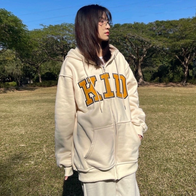 [ Rẻ vô địch ] Áo khoác nỉ mũ hai lớp áo form rộng tay bồng - Kid ZADOLA