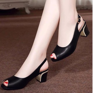 Combo [ Dép Cao Gót Hàn Quốc ] Quai Ngang Đế Vuông Hàng đẹp giá rẻ .