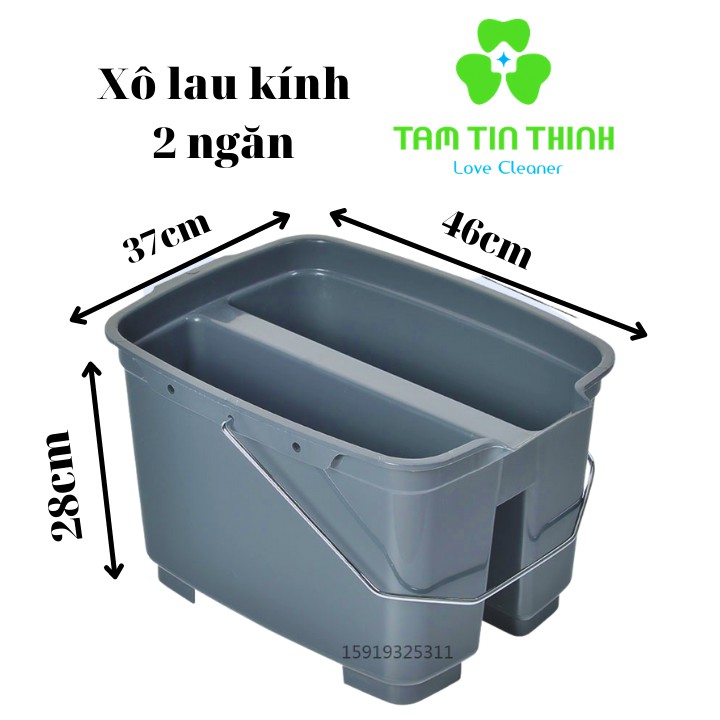 Xô lau kính 2 ngăn dụng cụ vệ sinh gương kính chuyên dụng Bạiyun