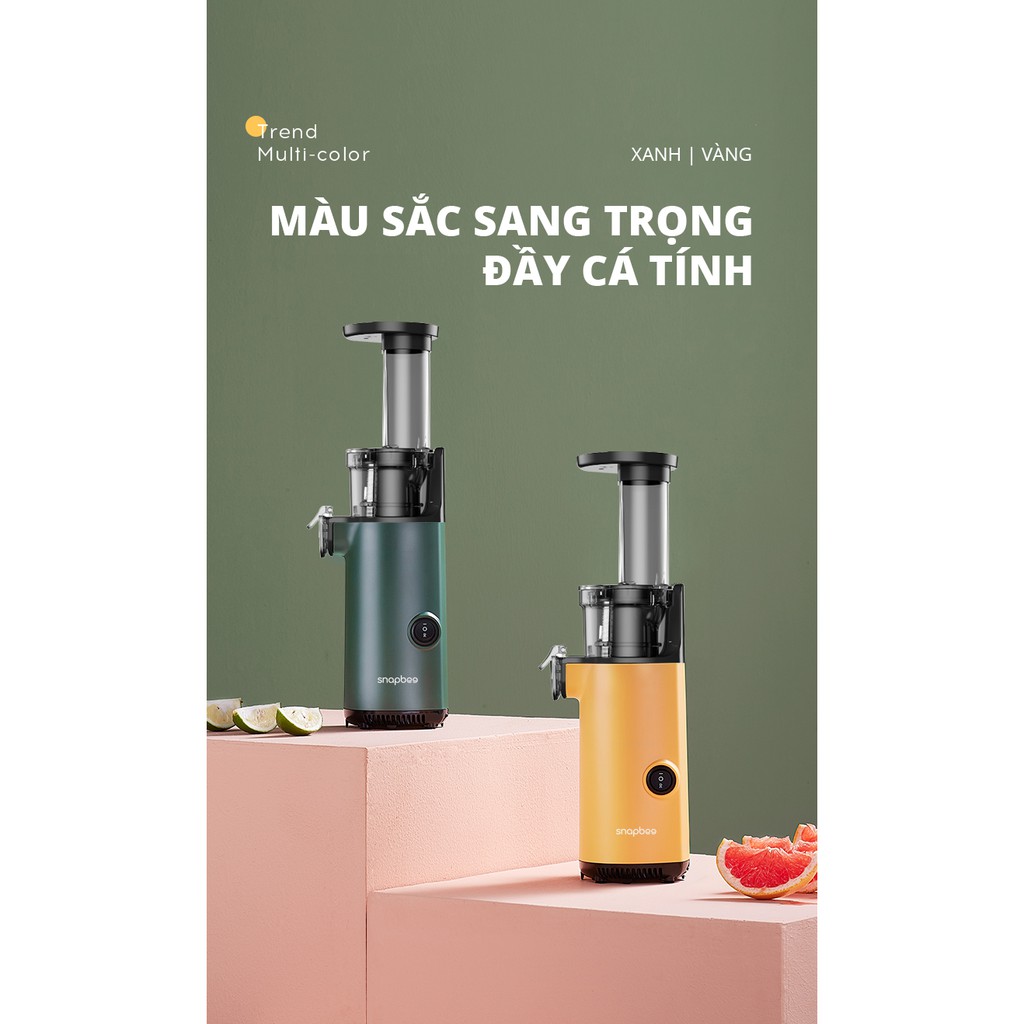 Máy ép chậm Máy ép trái cây SNAPEE Công Suất 130W Nhỏ gọn, mạnh mẽ, ép kiệt bã,tháo lắp dễ dàng, Bảo Hành 12 tháng