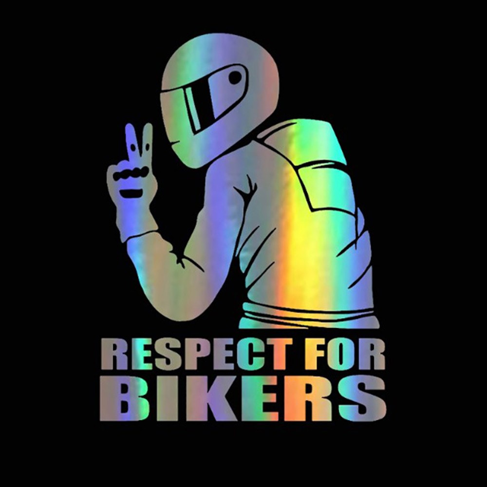 Miếng Dán Trang Trí Xe Hơi In Chữ Respect For Biker