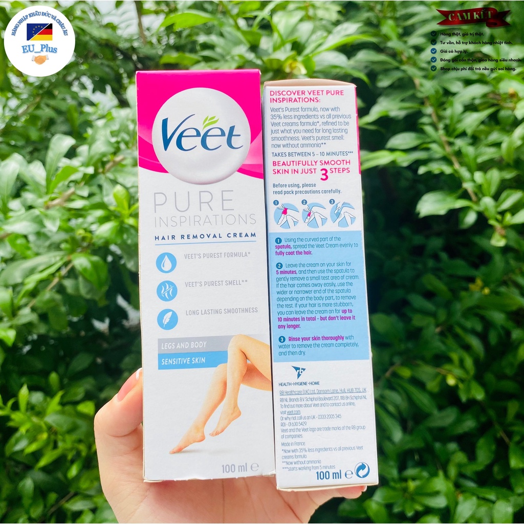 Kem tẩy lông Veet cho body, tay chân, bikini  - 100ml - hàng UK - cho da nhạy cảm