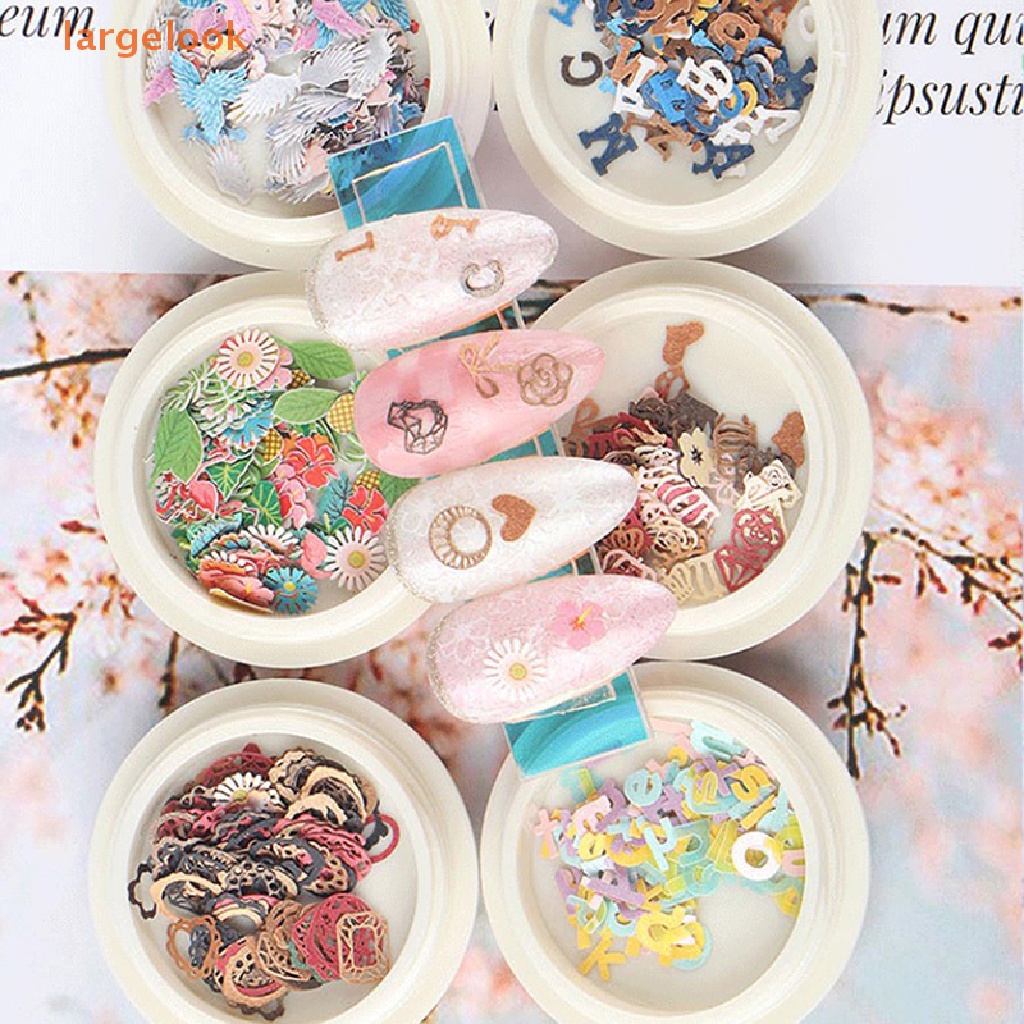 Hộp 50 Miếng Bột Gỗ Hoa Hồng Trang Trí Móng Tay Nghệ Thuật