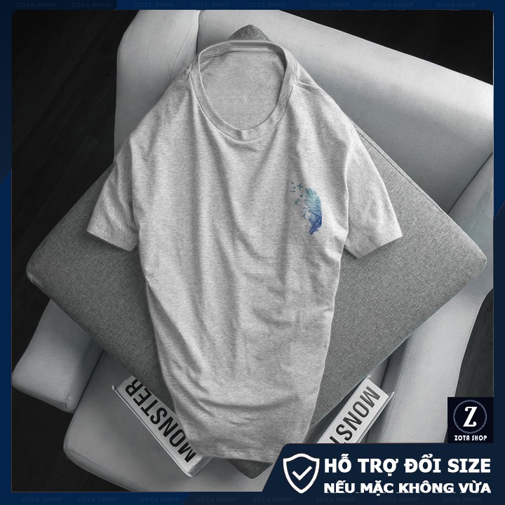 Áo thun nam đẹp in 3D Lông Vũ ở ngực, áo phông ZOTA cộc tay mã CZ63 | BigBuy360 - bigbuy360.vn