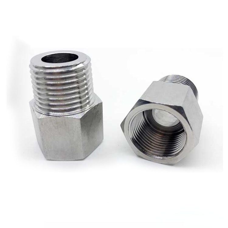 Lơ vuông 15 Inox bóng dn15 (phi 21 - 1/2&quot;), đầu nối ren ngoài phi 21 Inox 304 nối ống nước cao cấp