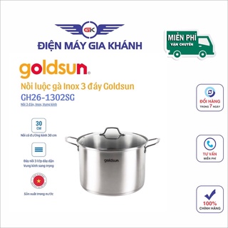 Nồi luộc gà inox Goldsun size 26-28-30cm dùng cho tất cả loại bếp