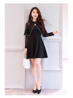 ĐẦM XOÈ PHỐI REN CAO CẤP -Hàng nhập