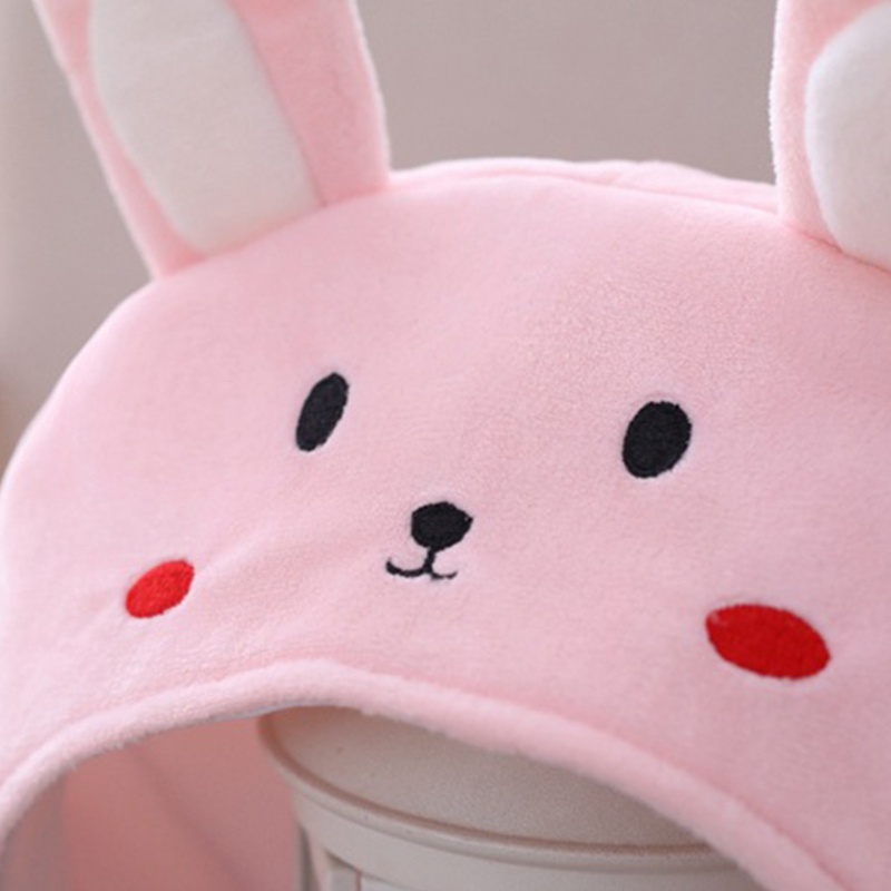 Mũ Tai Thỏ Bằng Lông Nhung Màu Hồng Thêu Họa Tiết Dễ Thương Dùng Làm Đạo Cụ Chụp Ảnh