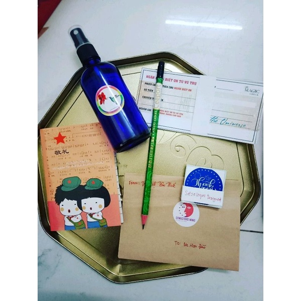 Chai Thái Dương Lam Thủy  Thanh tẩy Ho'oponopono  kèm logo, chai trang trí