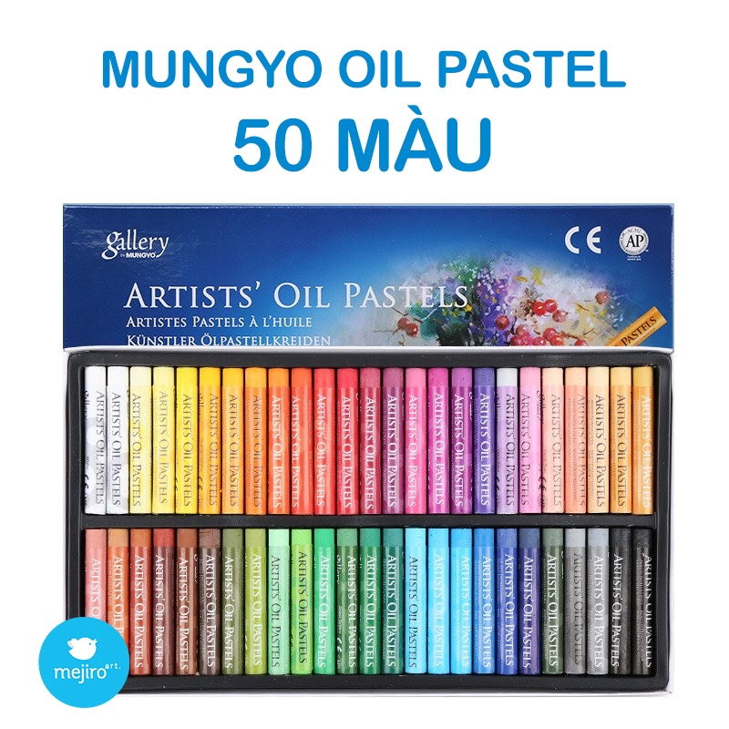 Màu sáp dầu Mungyo Hàn Quốc set 50 màu MOPS - Vẽ tranh vẽ mỹ thuật - Thích hợp vẽ tranh mịn, sketch nhanh