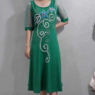 Đầm trung niên đính đá cao cấp