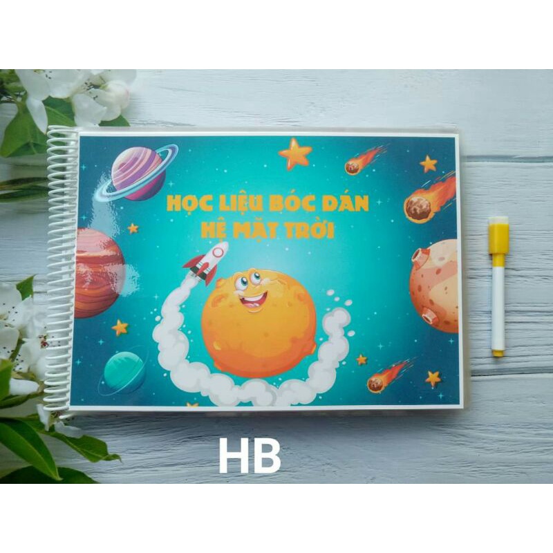 Học liệu bóc dán hệ mặt trời, các hành tinh cho bé