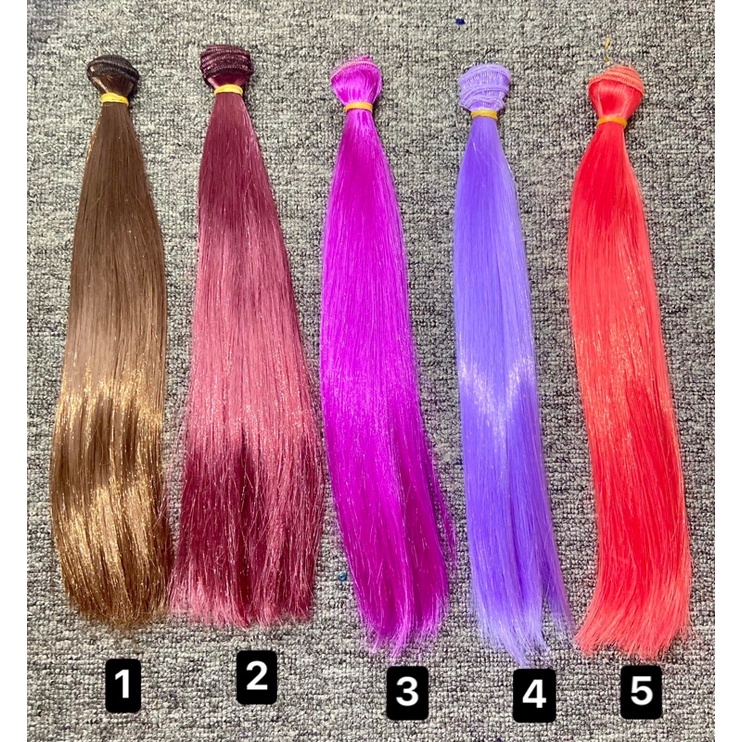 T30-TÓC 30CM GIẢ TƠ SILK MAY DÁN CHO BÚP BÊ