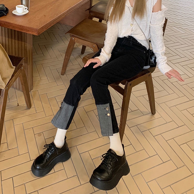 Quần Jean Nữ Lưng Cao Ống Đứng Form Rộng Thời Trang Xuân Thu 2022 Mới