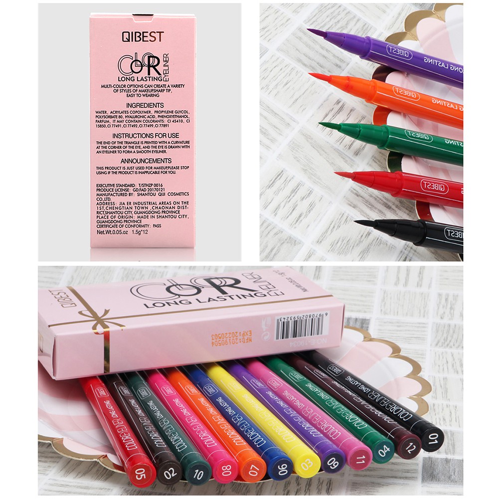 [Hàng mới về] Bút Kẻ Mắt Nước Qibest Kháng Nước Nhòe Màu Lâu Trôi
