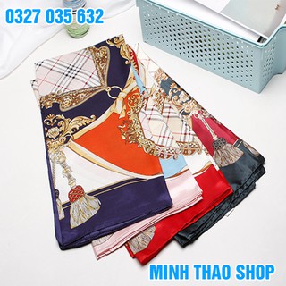 Khăn lụa satin vuông 90x90 turban quàng cổ - khăn làm áo ngực bandana thời trang hàn quốc