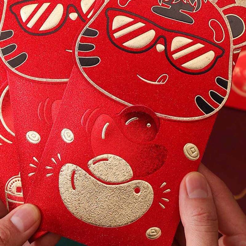 Set 4 bao lì xì hình hổ năm mới 2022
