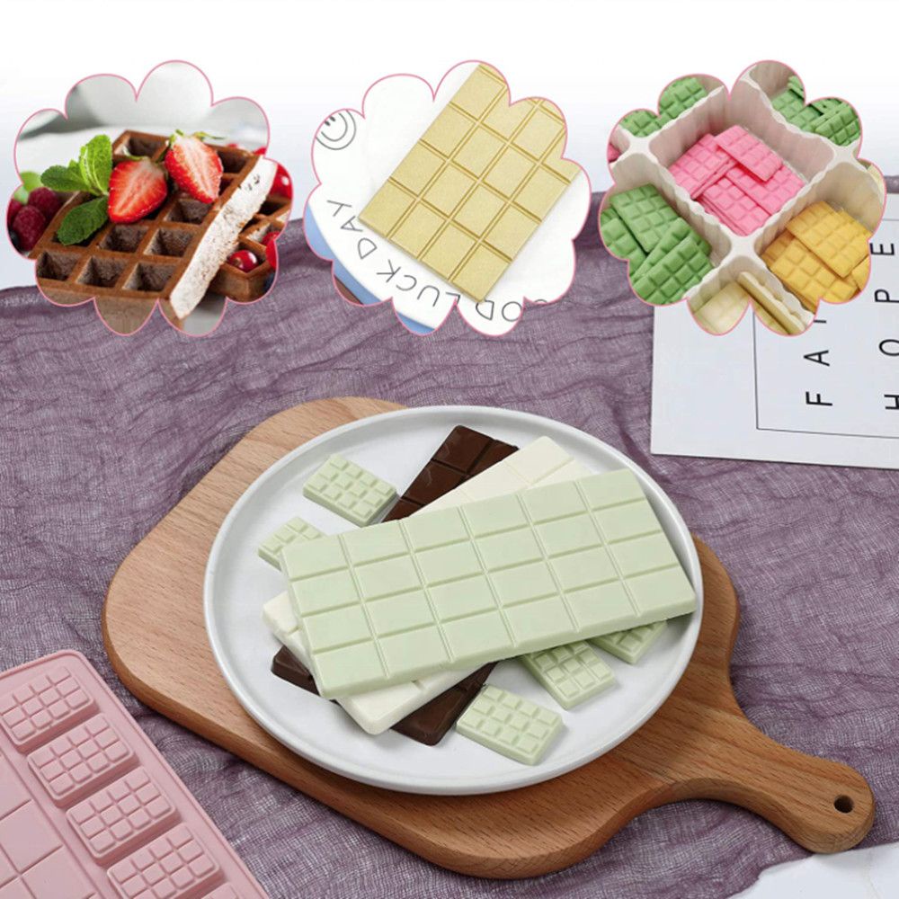 Khuôn Silicone Tạo Hình Khối Chữ Nhật 24 Ngăn DIY Để Trang Trí Bánh