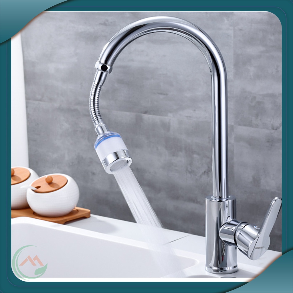 Đầu vòi nối vòi rửa chén bát, đầu vòi tăng áp lõi lọc bông nhựa trong suốt, dây Dài mềm, dễ dàng điều chỉnh khi sử dụng