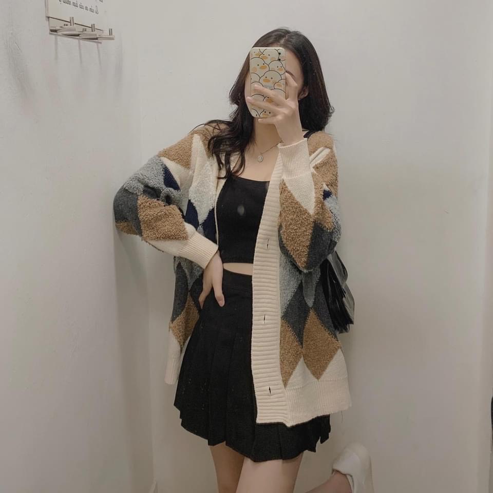 Áo Cadigan Khoác Len Trám Họa Tiết Lông Nổi Chất Siêu Dày Dặn - Phong Cách Hàn Quốc | BigBuy360 - bigbuy360.vn