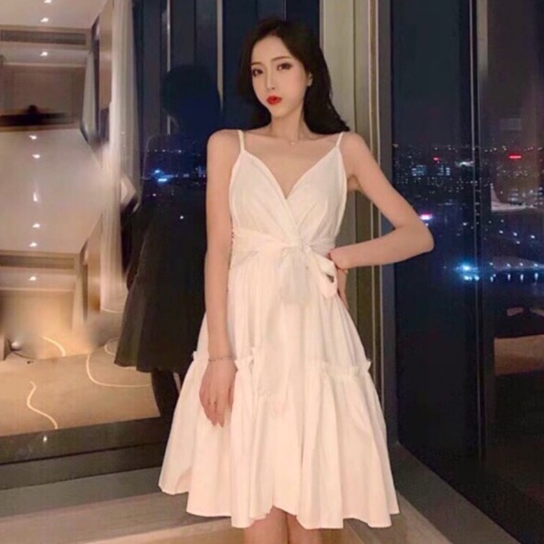 Váy 2 dây thắt nơ dáng xoè_đầm công chúa | BigBuy360 - bigbuy360.vn