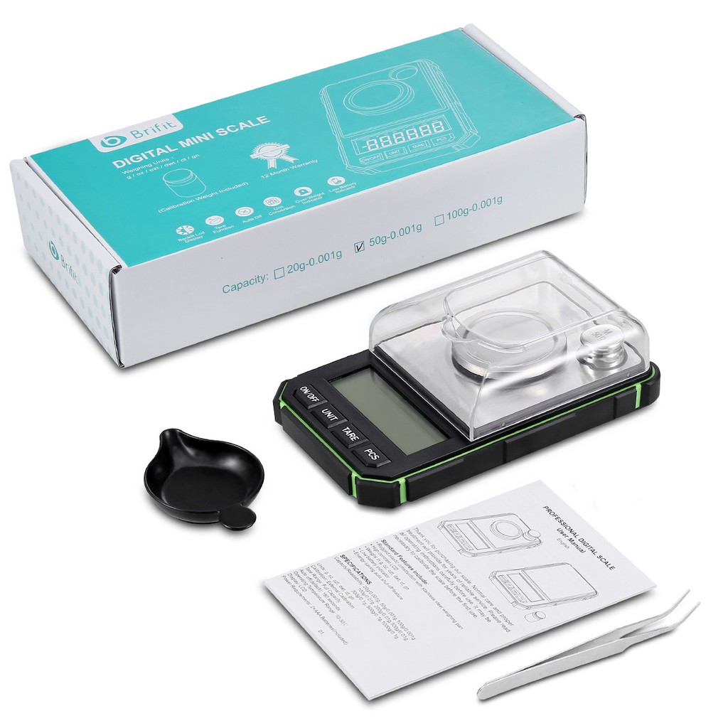 Cân điện tử kỹ thuật số mini 0.001g-50g tiện lợi