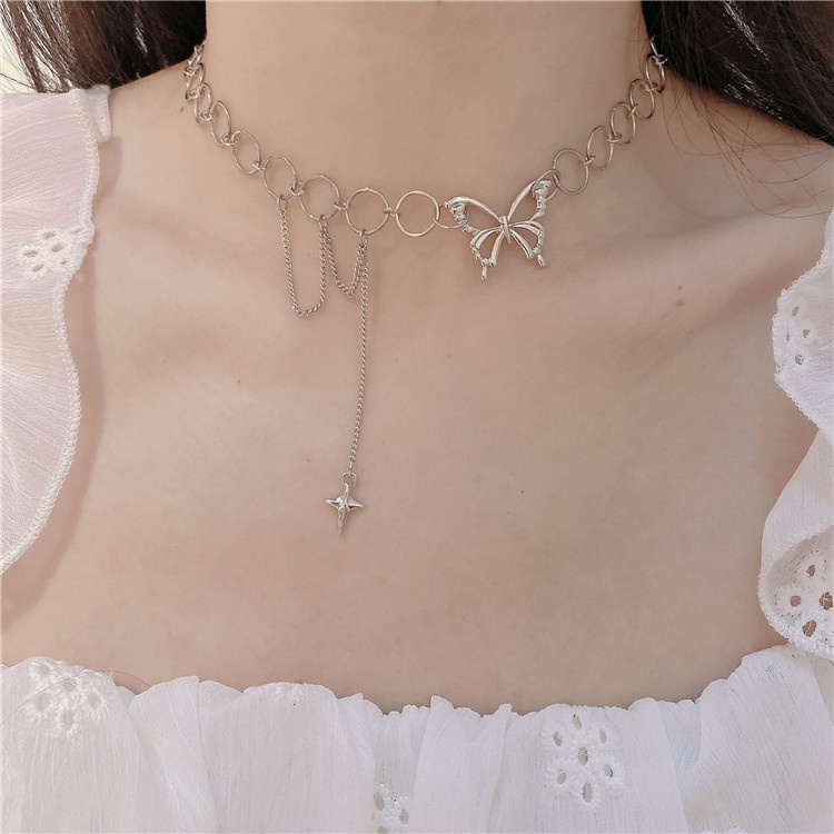 Dây Chuyền Hình Bướm Rỗng Phong Cách Hip Hop Thời Trang 19A1010