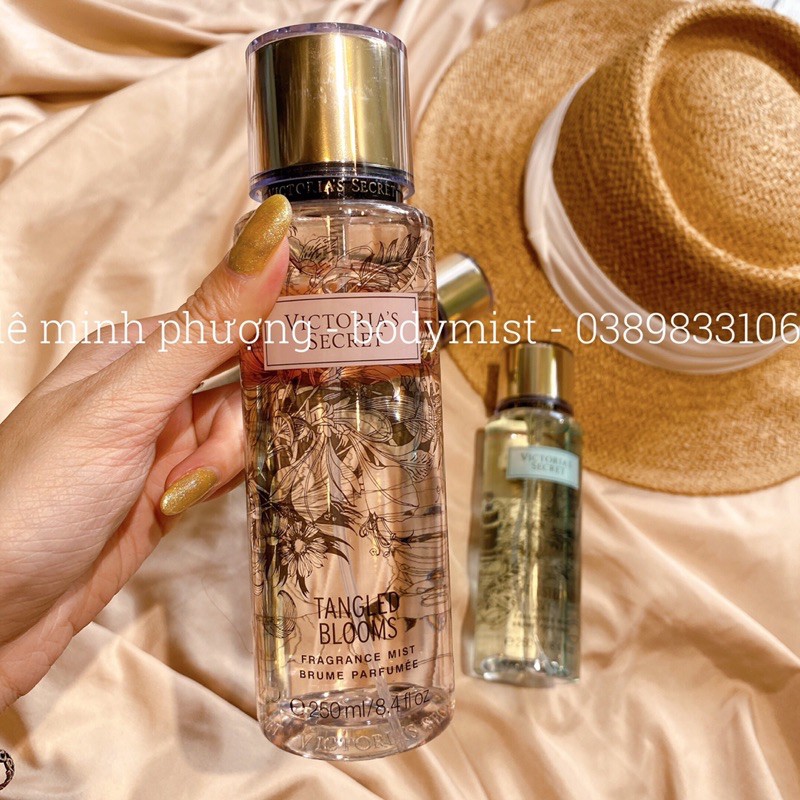 Body mist Tangled blooms, Crushed petals ,Twisted ivy,xịt thơm cơ thể xịt dưỡng body, nước hoa ,Bodymist victoria secret