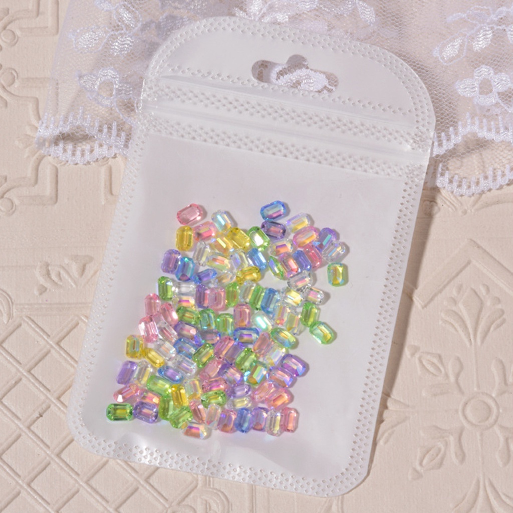 Bộ 100 Phụ Kiện Đá 3D Trang Trí Móng Tay Sau Lưng