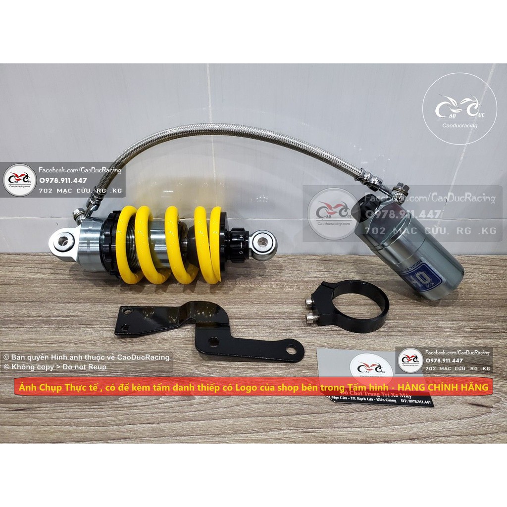 Đồ chơi xe Phuộc ohlins bình dầu xám titan thái lan lắp cho EX150 - 205mm - ty lớn 14mm bao tải nặng - lắp như zin