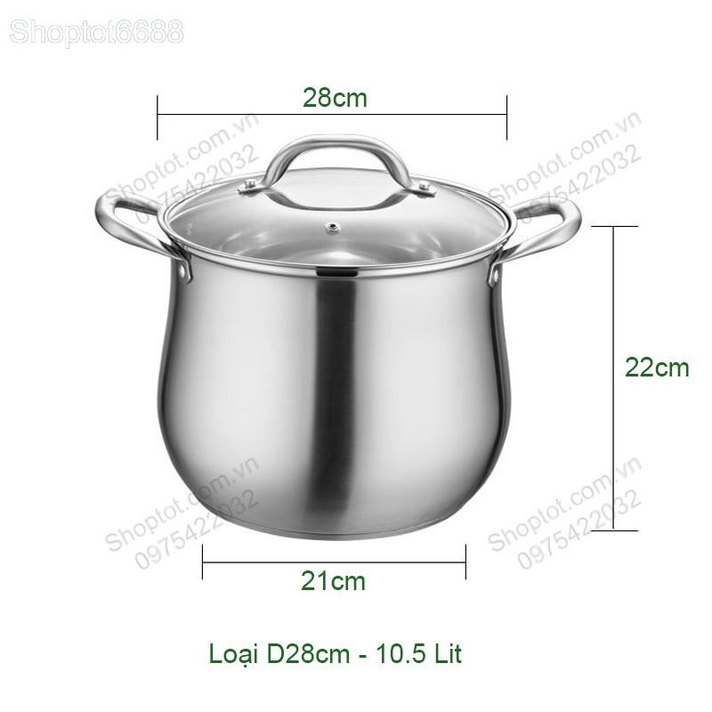 NỒI INOX 304 SÂU LÒNG NSLI304, CHUYÊN LUỘC GÀ, NẤU CHÁO, NẤU CANH (Kho hàng Hà Nội)