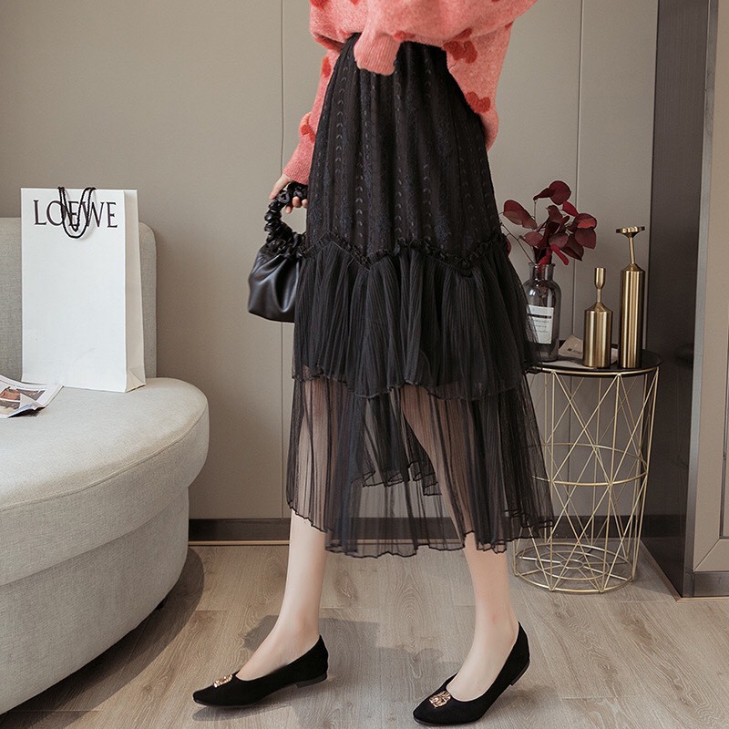 Chân váy dài, chân váy ren 3 tầng hàng quảng châu loại 1|HÀNG SIÊU HOT| | BigBuy360 - bigbuy360.vn