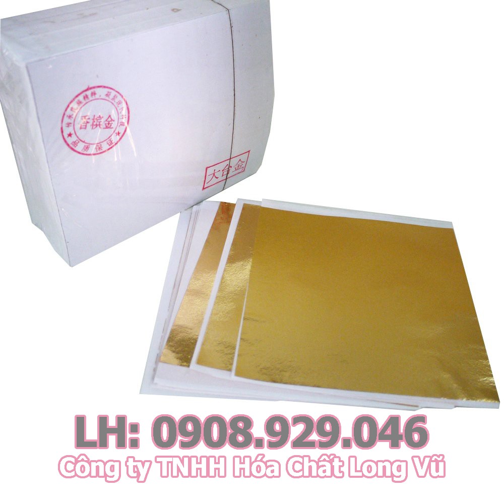 Set 100 Lá vàng Công Nghiệp 9cm x 9cm Nguyên liệu Vàng dát mỏng Tượng, Dừa, Trái Cây, Nội thất, Trang Trí