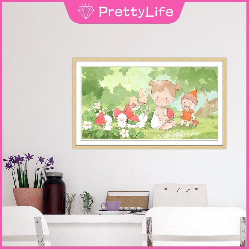 Bộ Tranh Đính Đá 5d Tự Làm Họa Tiết Hoạt Hình 50x30cm Trang Trí Nhà Cửa