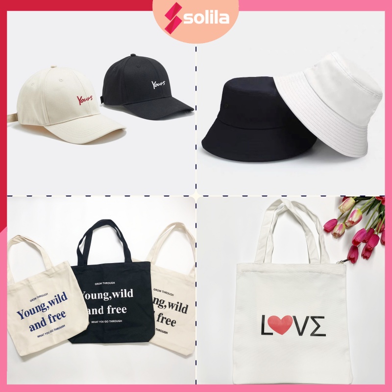 Sỉ mũ lưỡi trai nón kết, túi tote phong cách unisex nam nữ cực hot