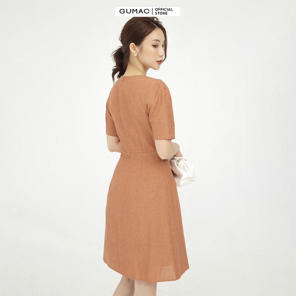 Đầm xòe nữ rã cúp cơ bản nhiều màu GUMAC đính kèm hoa cài DB543 | BigBuy360 - bigbuy360.vn